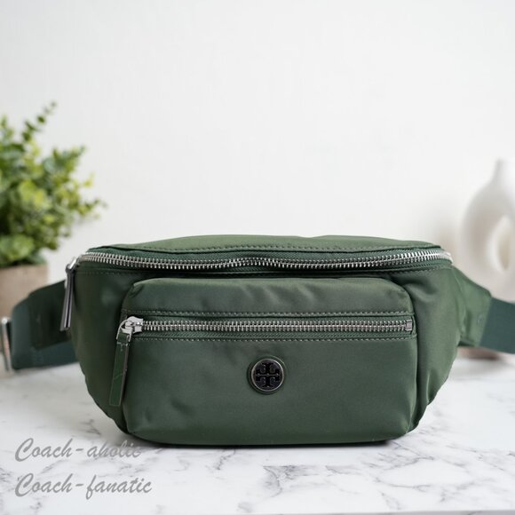 Tory Burch Nylon Belt Bag Fanny Pack 170436 in Basil Lightweight NWT - Picture 1 of 8
